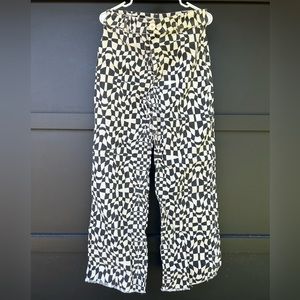 NWT Boutique Miss Love Addison Black And Cream Checkered Swirl Pants